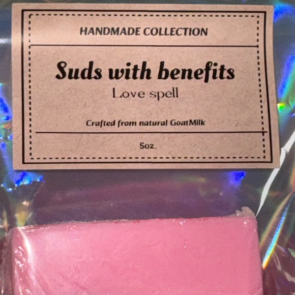 Suds with Benefits Pink Handcrafted GoatMilk Soap Bar love spell bar - Picture 4 of 5